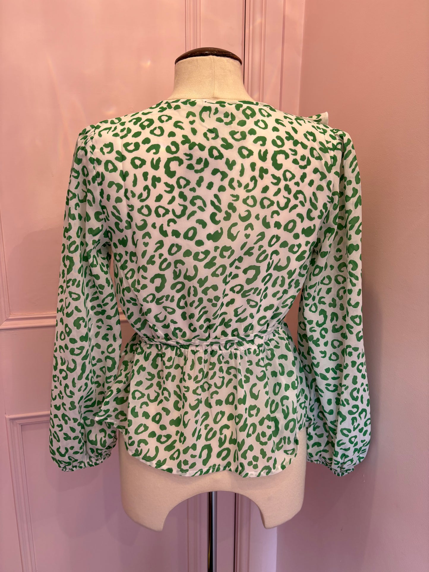 Leopard Print Frill Blouse