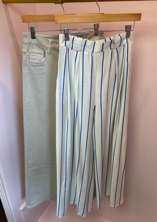 Tailored Striped Wide Leg Trouser