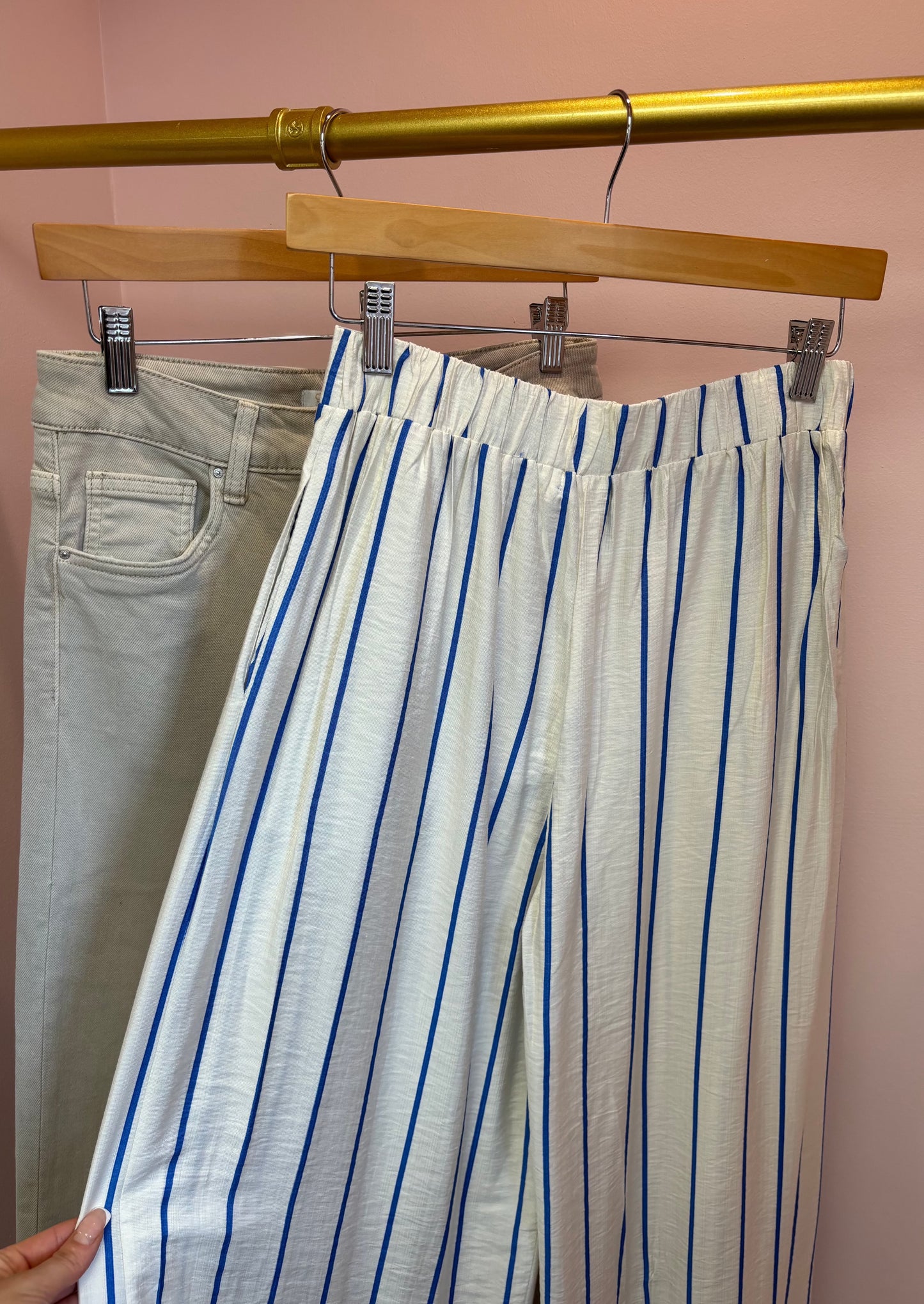 Tailored Striped Wide Leg Trouser