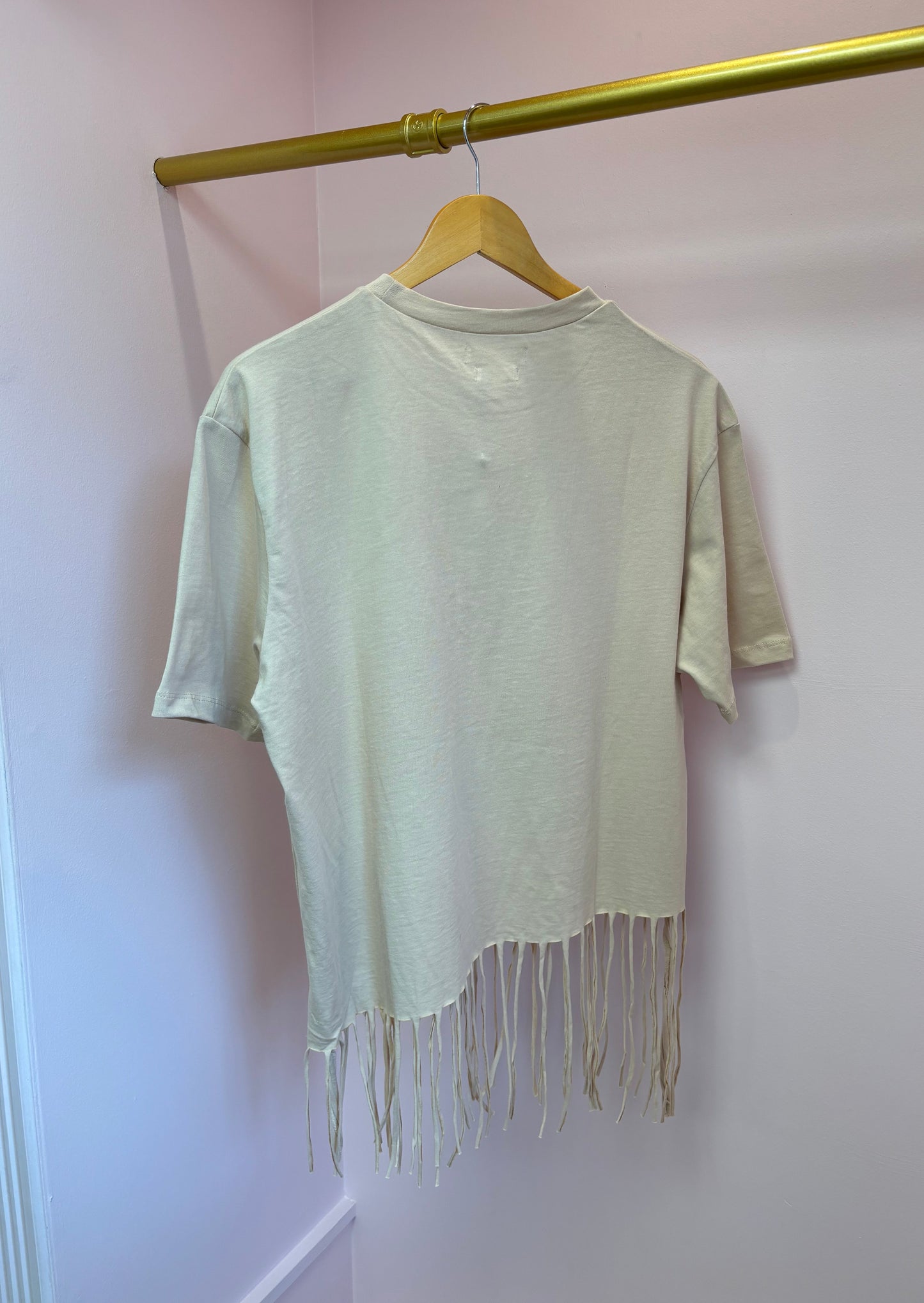 Graphic Fringe Asymmetry Tee