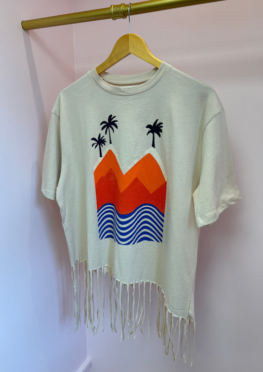 Graphic Fringe Asymmetry Tee