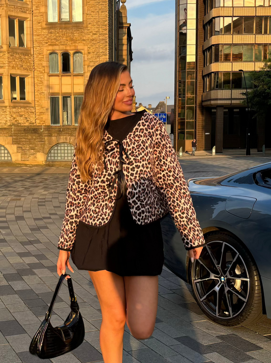 Leopard Tie-front Jacket